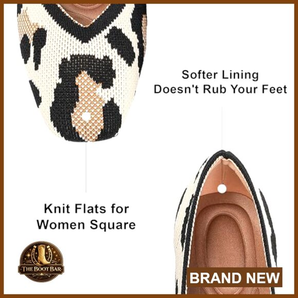 Knit Ballet Flats with Adjustable Ankle Strap Square Toe Washable - Picture 5 of 7